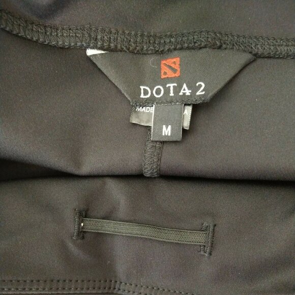 WeLoveFine Dota 2 Black Leggings Women Size M Zippered Pockets Gaming - Picture 5 of 8